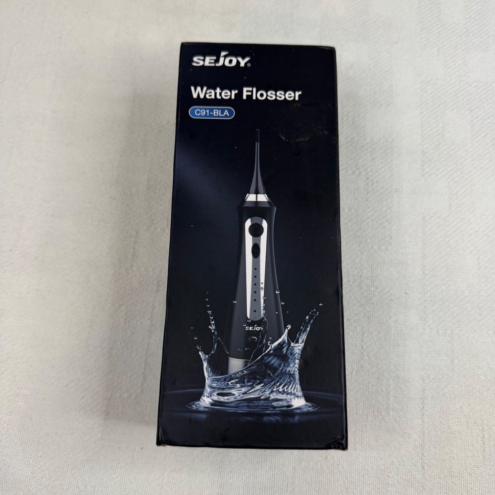 Sejoy Water Flosser C91-BLA Black Portable Cordless USB Rechargeable 230ml Tank